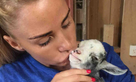 Katie Price Instagrams Her Kissing New Pet Baby Goat Daily Mail Online
