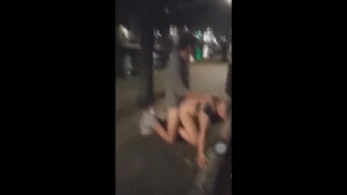 Fucking a Friend in the middle of the street while friend films
